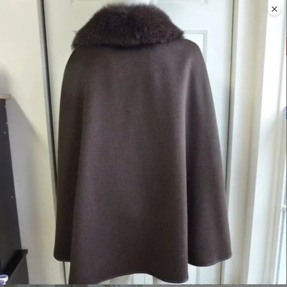 WOLFIE FURS Made For Generations™Fox Fur-Trimmed Cape - Picture 5 of 10